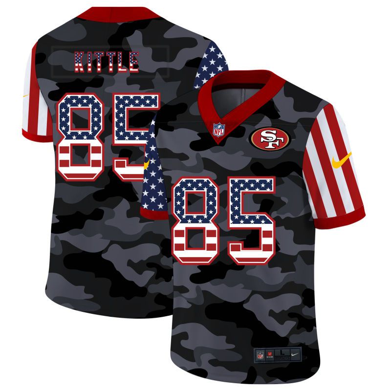 Men San Francisco 49ers #85 Kittle 2020 Nike USA Camo Salute to Service Limited NFL Jerseys